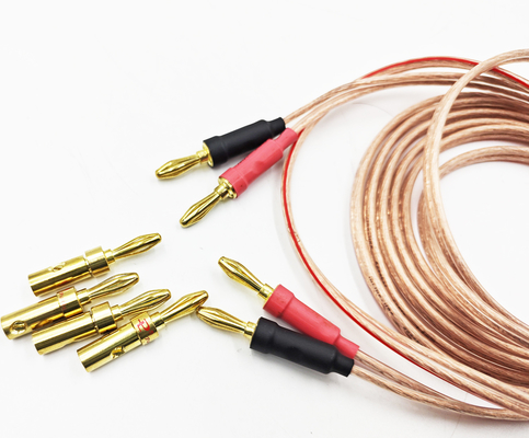 Прозрачный 14Gauge Банановый провод для Bi-Wire Bi-Amp HiFi Surround Sound 99,9% OFC Copper