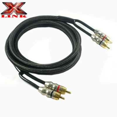 OFC 100% медный проводник 2-канальный RCA аудиокабель для автомобильного и домашнего аудиосоединения