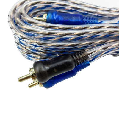Оранжевая изоляция 5,2-метровый 17-футовый скрученный кабель RCA AV для гибкого автомобильного аудио