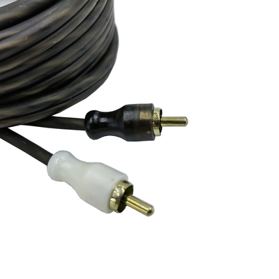Оранжевая изоляция 5,2-метровый 17-футовый скрученный кабель RCA AV для гибкого автомобильного аудио