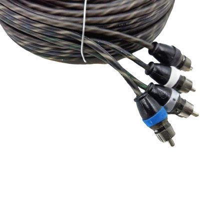 Оранжевая изоляция 5,2-метровый 17-футовый скрученный кабель RCA AV для гибкого автомобильного аудио