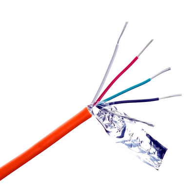 ПВХ изолированный медный многоядерный 4-ядерный 24AWG пожарный сигнализационный кабель для систем безопасности