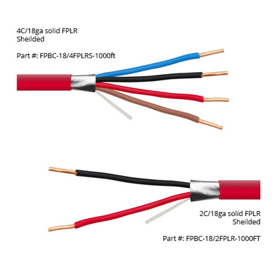 14 16 AWG 2/C 4/C Твердый 100% меди EWCS FPLP Пленумный защищенный пожарный сигнализационный кабель