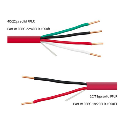 14 16 AWG 2/C 4/C Твердый 100% меди EWCS FPLP Пленумный защищенный пожарный сигнализационный кабель