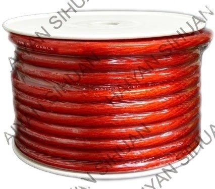 SAE J1128 Стандарт 8AWG Прозрачный красный автомобильный аудиокабель питания с сертификатом ISO9001