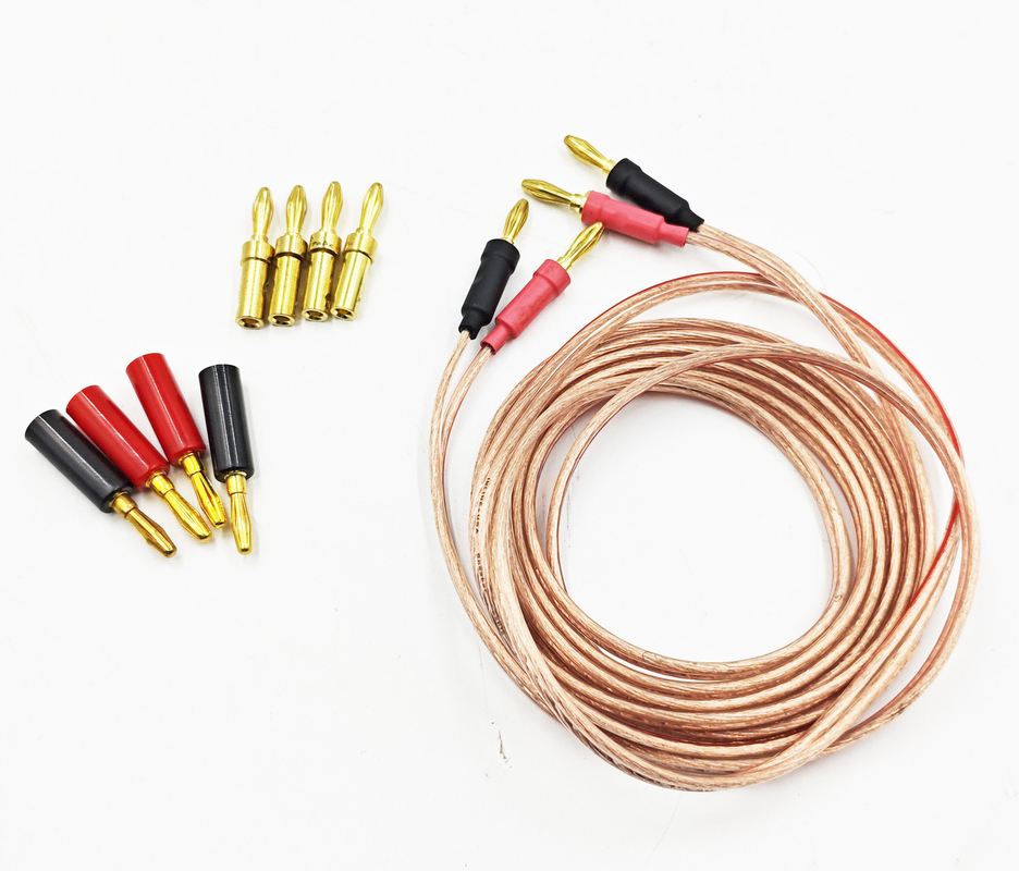 Прозрачный 14Gauge Банановый провод для Bi-Wire Bi-Amp HiFi Surround Sound 99,9% OFC Copper