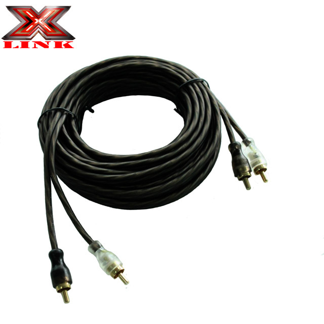 17-футовый двухканальный RCA аудио соединительный кабель Золотой соединитель Цвет и снижение шума