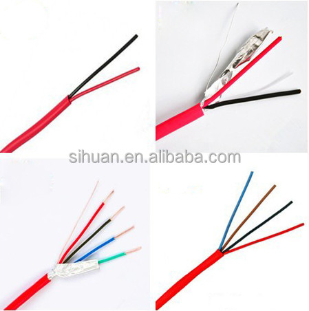 Консервированный CCA 18 AWG 2/C твердый кабель пожарной сигнализации FPLR 1000 футов Красный медный проводник