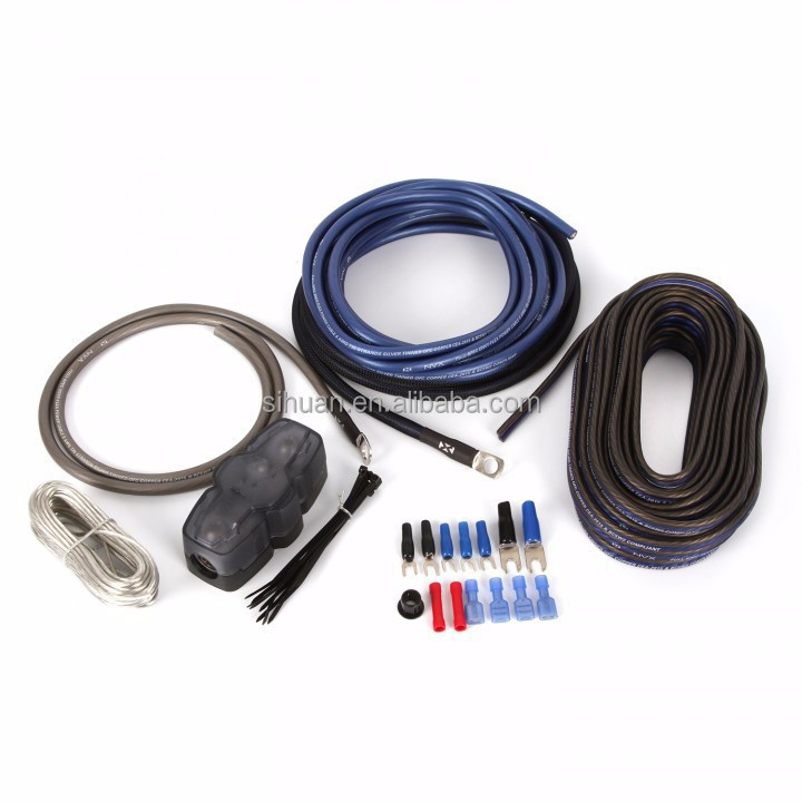 Изолированный ПВХ 8AWG автомобильный аудиоусилитель кабельных наборов с аксессуарами по доступной цене