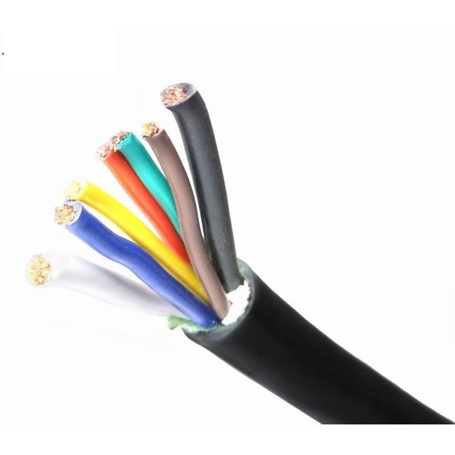 7-ядерный черный пиджак 5C Way Pin Trailer Lighting Cable с отжиженным медным проводником