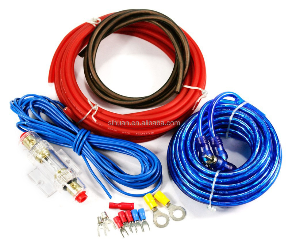 Проводка с натянутым проводником типа 8ga Gauge Car Audio Amp Wiring Kit для совместимости громкоговорителей в автомобилях